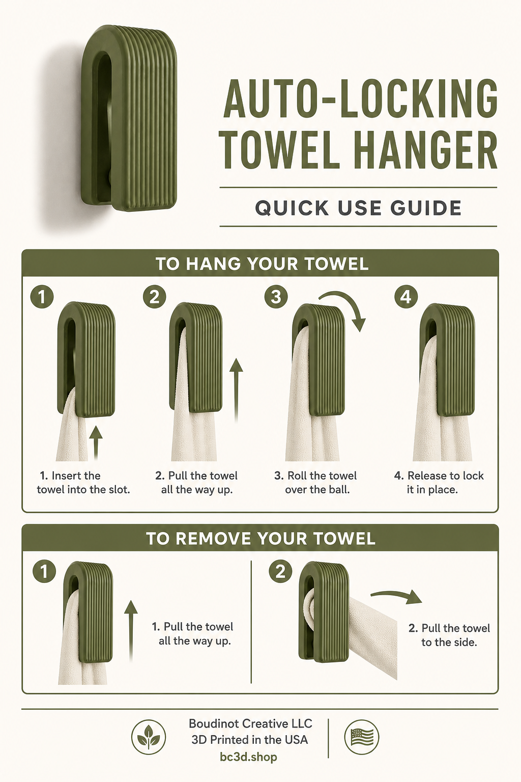 Auto-Locking Hanger – Gravity Towel Hook | Ribbed Minimalist Wall Hook