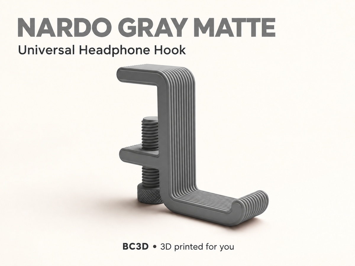 Clamp-On Headphone Hook for Desks | 3D Printed Headset Holder - Single or 2 Pack