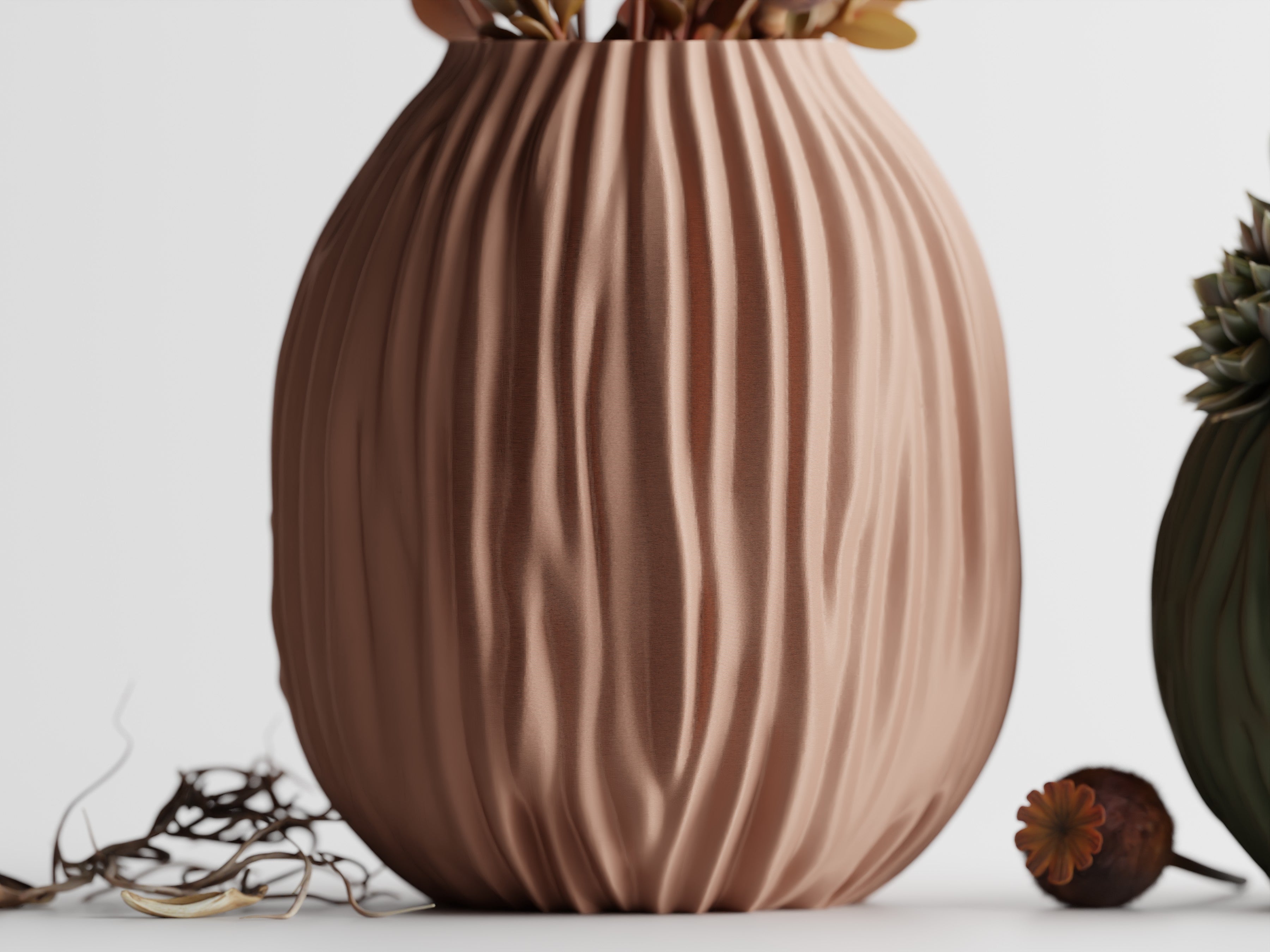 Ondula Ripple Vase | Sculptural 3D Printed Planter | Modern Textured Home Decor