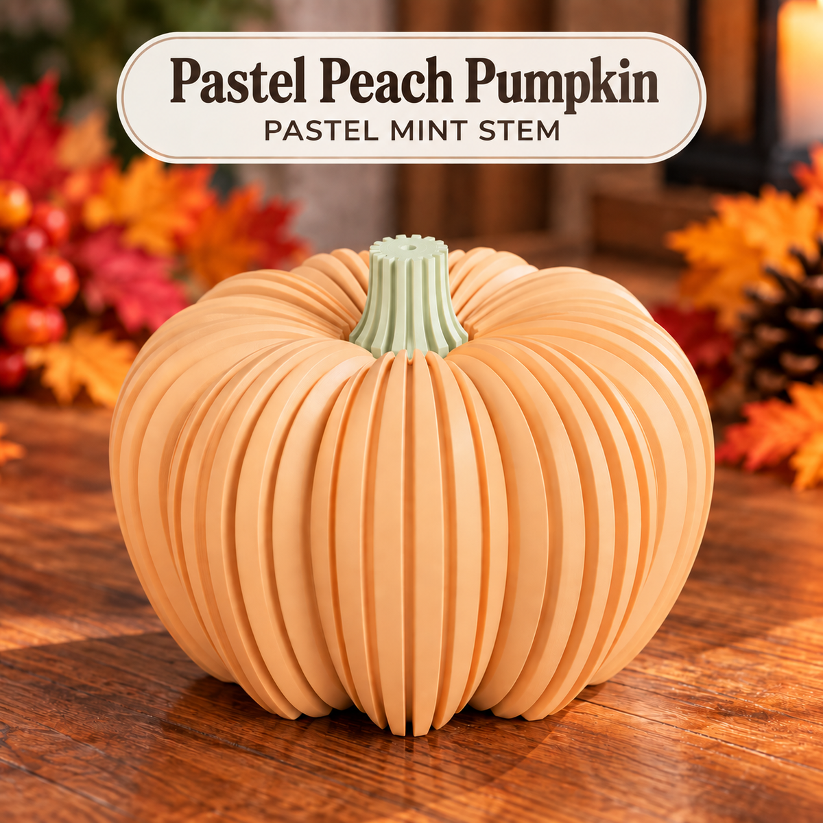 Ribbed Decorative Pumpkin – Modern Fall Decor and LED Tea Light Compatible