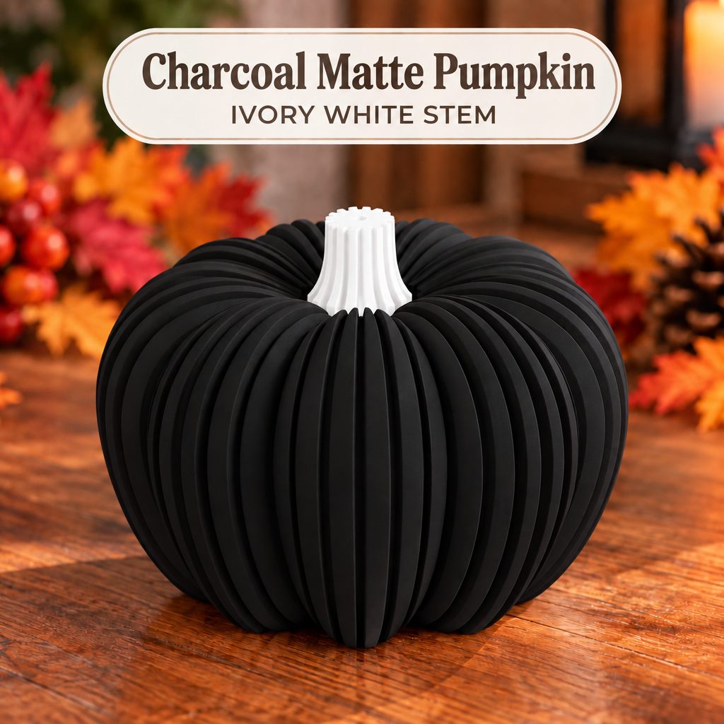Ribbed Decorative Pumpkin – Modern Fall Decor and LED Tea Light Compatible