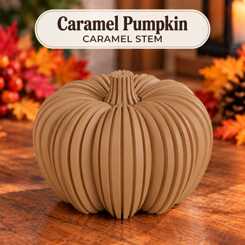Ribbed Decorative Pumpkin – Modern Fall Decor and LED Tea Light Compatible