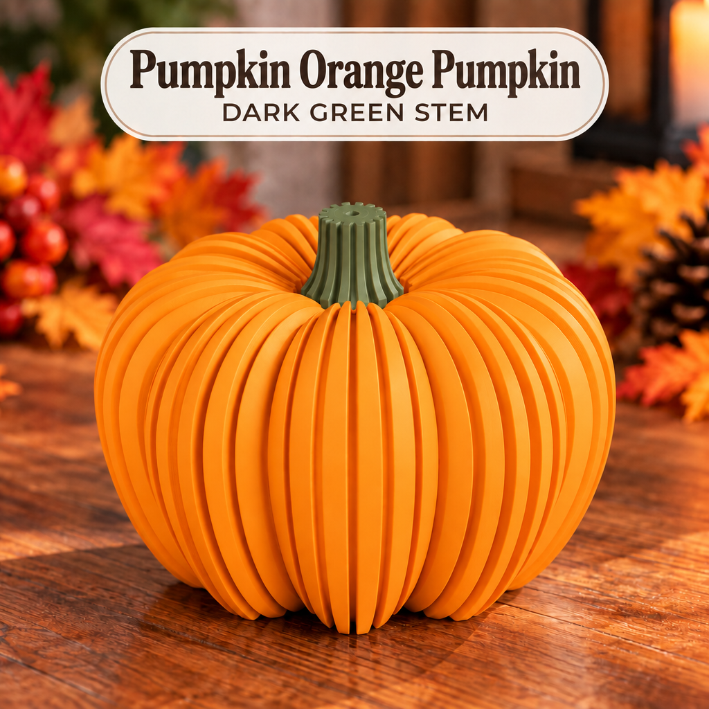 Ribbed Decorative Pumpkin – Modern Fall Decor and LED Tea Light Compatible