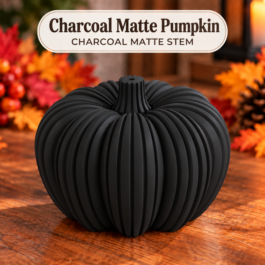 Ribbed Decorative Pumpkin – Modern Fall Decor and LED Tea Light Compatible