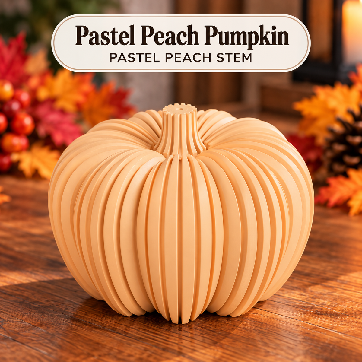 Ribbed Decorative Pumpkin – Modern Fall Decor and LED Tea Light Compatible