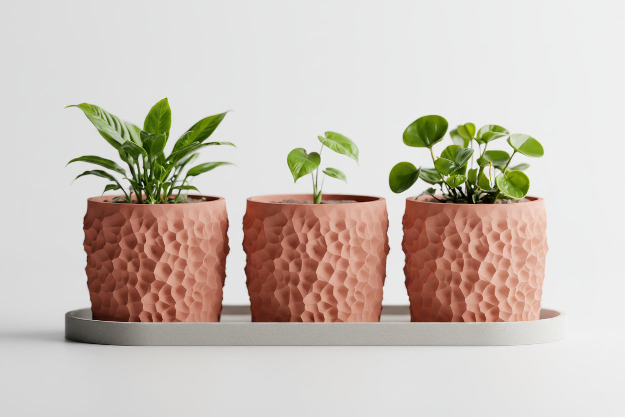 Piccola Pot Set – 3D Printed Mini Planter Trio