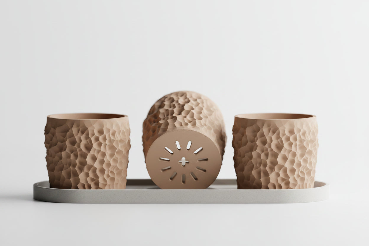 Piccola Pot Set – 3D Printed Mini Planter Trio