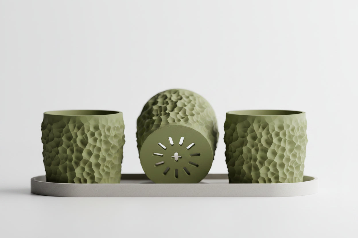 Piccola Pot Set – 3D Printed Mini Planter Trio