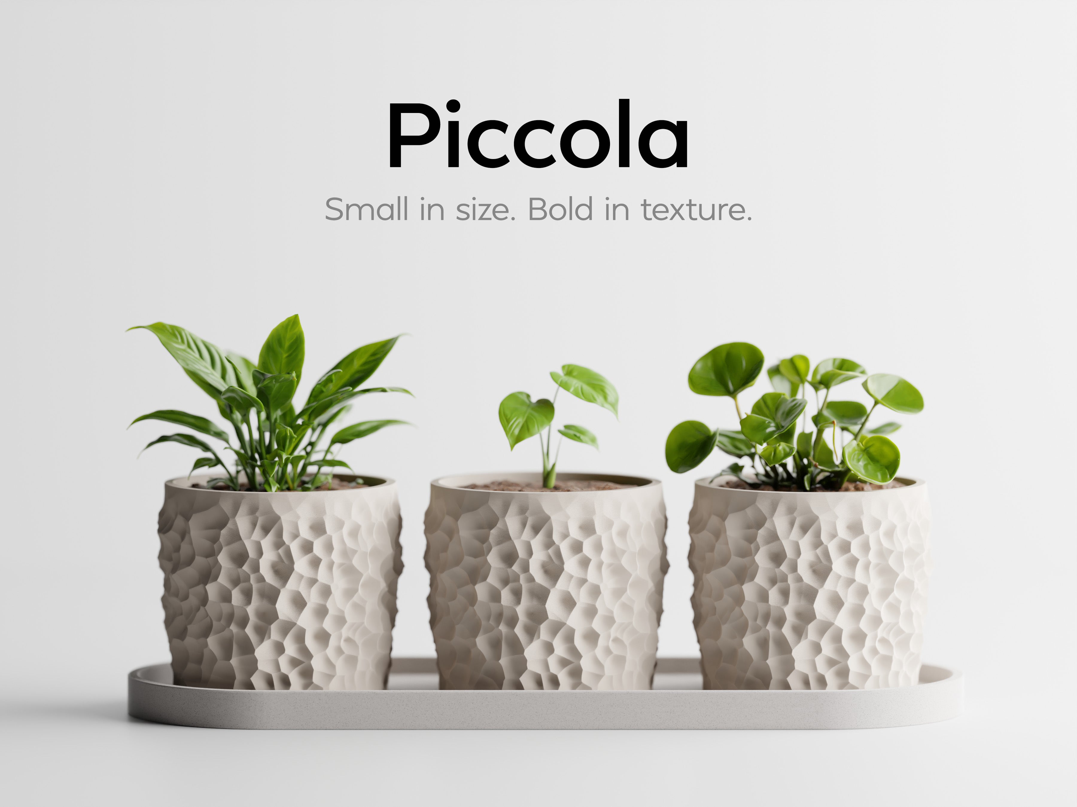 Piccola Pot Set – 3D Printed Mini Planter Trio