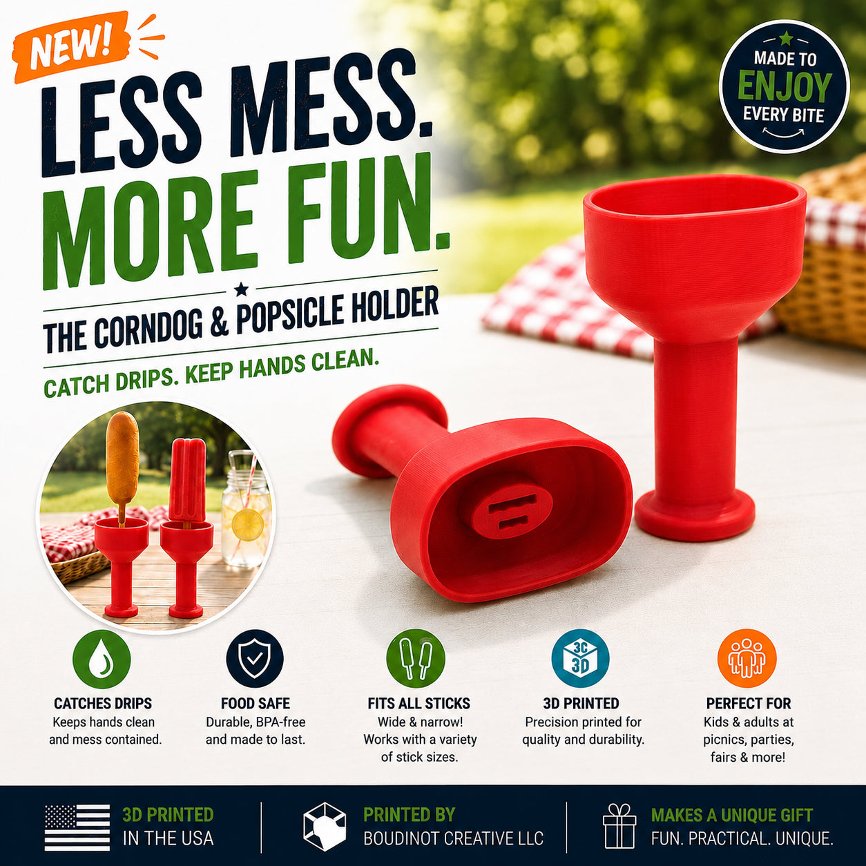 Corn Dog & Popsicle Holder | Reusable Drip Catcher