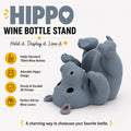 Hippo Wine Bottle Stand | Adorable 3D Printed Wine Holder