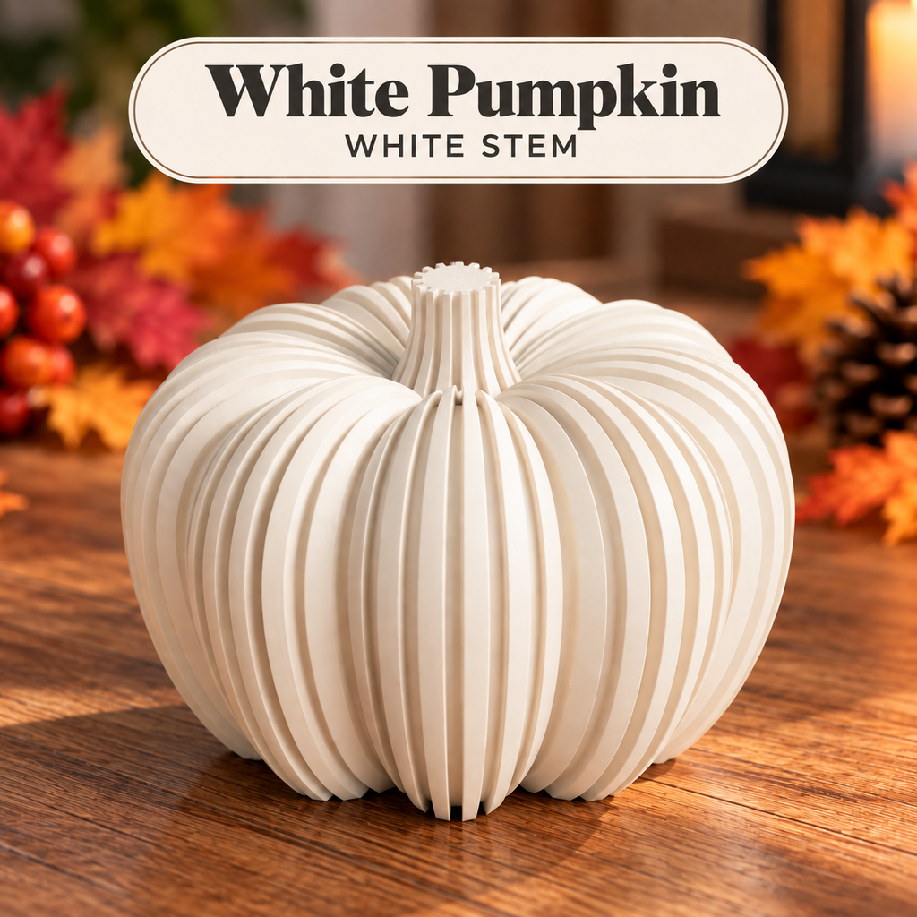 Ribbed Decorative Pumpkin – Modern Fall Decor and LED Tea Light Compatible