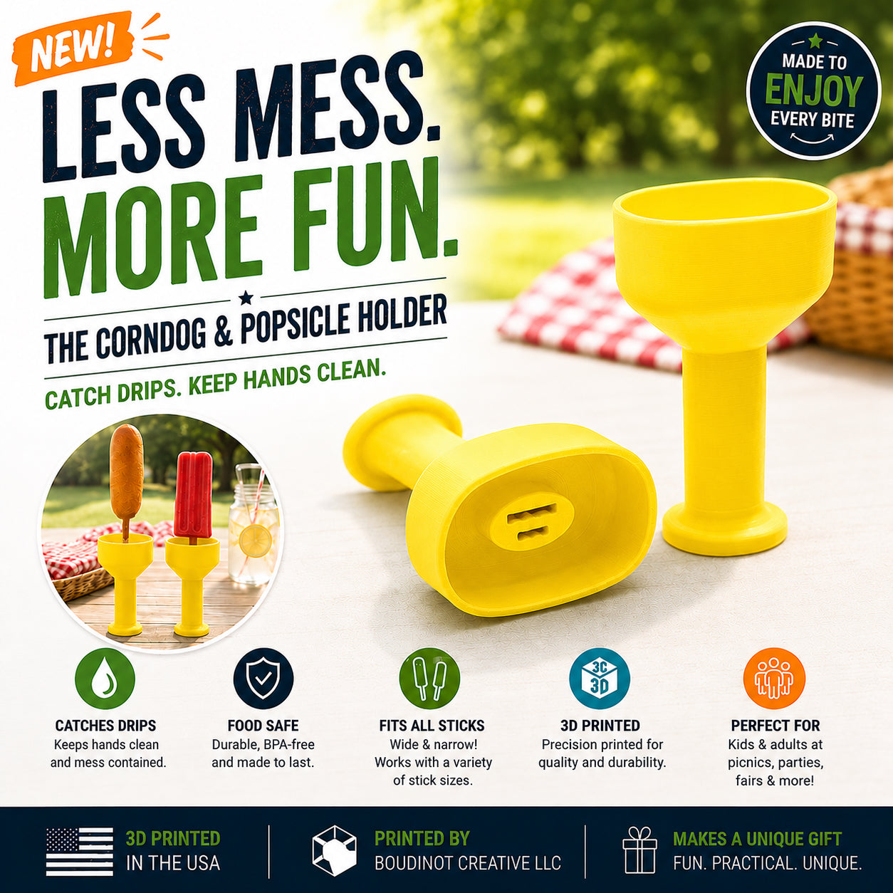 Corn Dog & Popsicle Holder | Reusable Drip Catcher