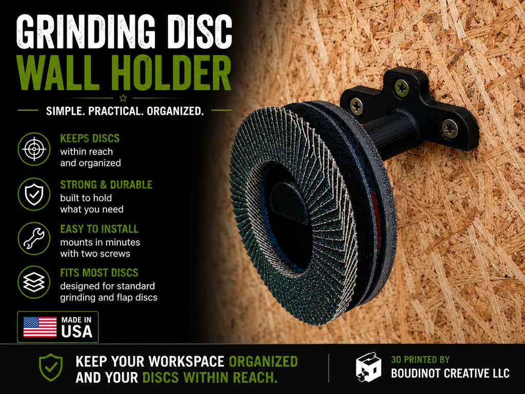 Grinding Disc Wall Mount – Angle Grinder Disc Organizer & Workshop Storage Holder