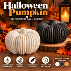 Ribbed Decorative Pumpkin – Modern Fall Decor and LED Tea Light Compatible
