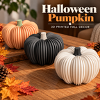 Ribbed Decorative Pumpkin – Modern Fall Decor and LED Tea Light Compatible