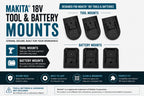 Makita 18V Tool & Battery Mounts | 3D Printed