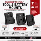 Milwaukee M18 Fuel Tool & Battery Mounts – Wall Under Shelf Storage System