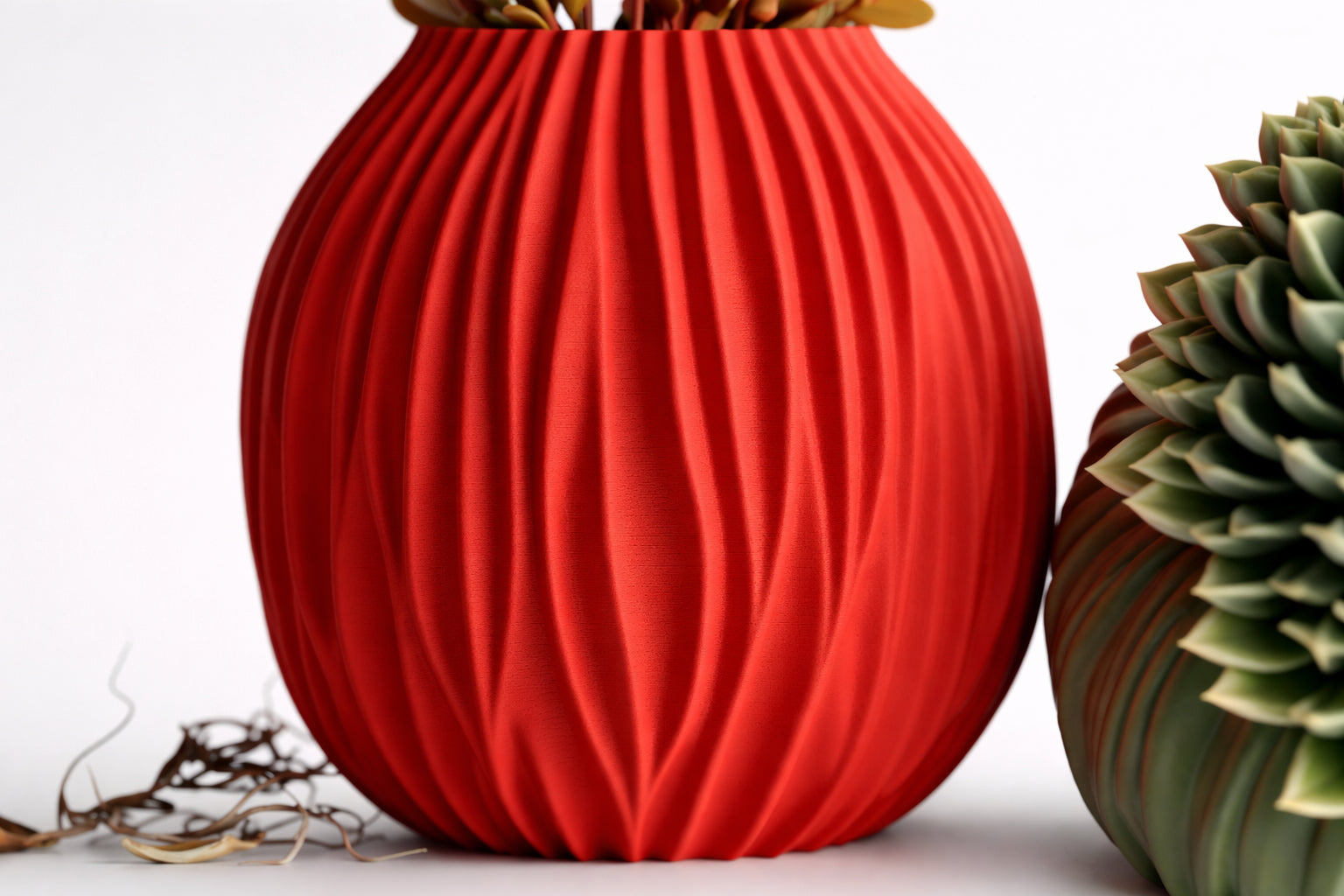 Ondula Ripple Vase | Sculptural 3D Printed Planter | Modern Textured Home Decor