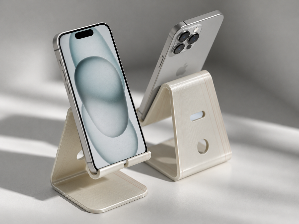 Minimalist Phone Stand – Slim & Wide Options, Charging Cable Slot